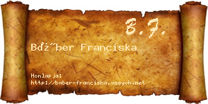 Báber Franciska névjegykártya